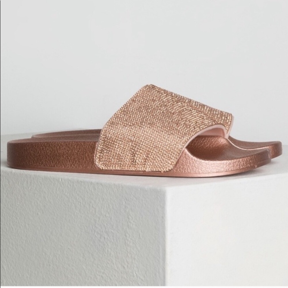 ONE LEFT! Rose gold bling slides - Picture 3 of 3